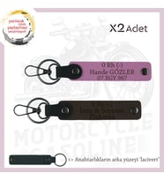 Motosiklet Aşıklarına Hediye, İsim Plaka ve 0 Rh (-) Kan Grubu Yazılı Anahtarlık, K Kahve-Pembe-Laci (Çok Renkli)