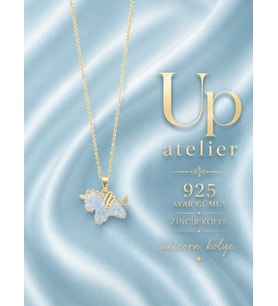 Up Atelier 925 Ayar Gümüş İthal Zincirli Zirkon Taşlı At Figürlü Kolye