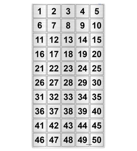 Masa Numarası, Dolap Numarası Metal 1 - 50 (Metal)