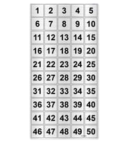 Masa Numarası, Dolap Numarası Metal 1 - 50 (Metal)