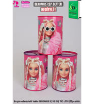 "DEKOMUS CEP DEFTERİ HEDİYELİ" LİSANSLI BARBIE "TEKLİ" KUMBARA (Krem)