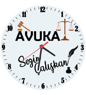Biresimden Avukata Hediye İsimli Ofis Cam Duvar Saati (29 cm)