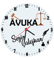 Biresimden Avukata Hediye İsimli Ofis Cam Duvar Saati (29 cm)