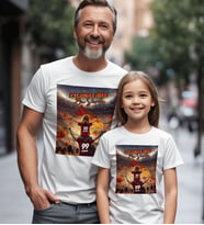 BK Gift Kişiye Özel 2’li Baba-Kız Sarı Kırmızı Evladıma Miras Bu Sevda Kombin Tişört Seti-2, Doğum Günü Hediyesi, Taraftar Hediyesi (Beyaz)