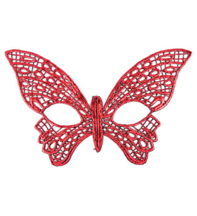 Northcity Kırmızı Dantel Masquerade Maskesi — Parti & Balo Aksesuarı, 10x23 cm, Lastik Bağlantılı