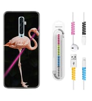 Oppo Reno 2Z 4 Lite 4 Pro 5 6 7 A31 Kılıf Kablo Koruma Spiral Silikon Line Filamingo 1776