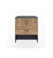 Hyperion Şifonyer Tek Raflı Tek Çekmeceli 2 Kapaklı 88x44x96 Antrasit-Çam