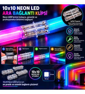 10 Adet 10x10 mm Mobilya Neon Tek Renk Kablosuz Ara Bağlantı Aparatı 2 Pin