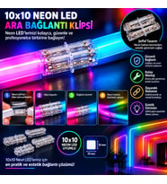 10 Adet 10x10 mm Mobilya Neon Tek Renk Kablosuz Ara Bağlantı Aparatı 2 Pin