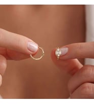 Altın Baget Küpe 1.3 cm
