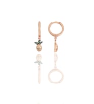 Gümüş rose zirkon taşlı ananas küpe SGTL11545ROSE