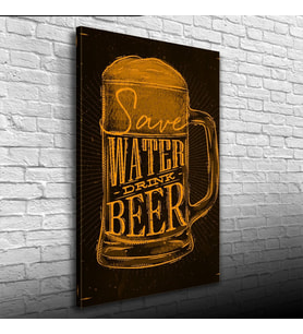 Water Drink Sarı Siyah Poster Kanvas Tablo 50 x 70
