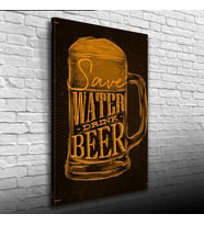 Water Drink Sarı Siyah Poster Kanvas Tablo 50 x 70