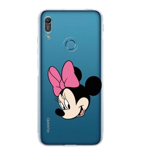 Huawei Y6 Pro 2019  Kamera korumalı Kapak Minnie Mouse Tasarımlı  Şeffaf Kılıf