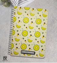 Kişiye Özel Co Notes Marka Bej Renk Limon ve Dondurma Modelli Kareli Defter GDTK-906118