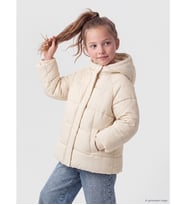LCW Kids Sarı Regular Fit Kapüşonlu Kız Çocuk Şişme Mont