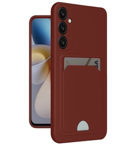 Newface Samsung Galaxy A55 5G Kılıf Kelvin Kartvizitli Silikon - Bordo