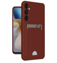 Newface Samsung Galaxy A55 5G Kılıf Kelvin Kartvizitli Silikon - Bordo
