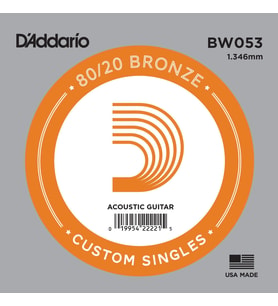 D'Addario BW053 Akustik Gitar Tek Tel (E-Mi - 80/20 Bronze)
