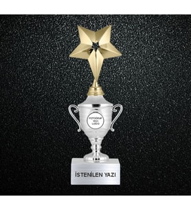Yıldız Detaylı Kişiselleştirilebilir Kupa (Silver)
