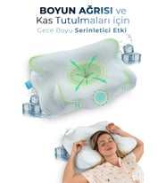 NOVA ICE Serinletici Kılıflı Visco Soğuk Yastık Ortopedik Boyun Destekli Memory Foam Ergonomik Yastık 62x42x13/10cm
