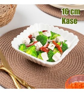 Porsima 1750N Porselen Kase, Derin Kase Sunum, Servis Kasesi Servis Tabağı Kare 16 Cm