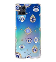 PrintiFy Oppo A54 4G Uyumlu Nazar Boncuğu 5 Baskılı Şeffaf Köşe Korumalı Antişok Kılıf