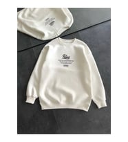 Kışlık Bisiklet Yaka Ön Ve Arka Baskılı SweatShirt - Beyaz