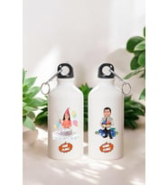 Eşe Doğum Günü Hediyesi Karikatürlü 600 ML Kapaklı Su Matarası