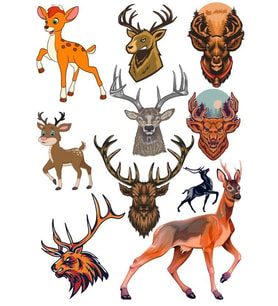Sevimli Geyik Sticker Set-1 10 Parça Telefon, Tablet, Defter, Laptop Sticker