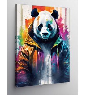 Kanvas Tablo Yağmurluk Giymiş Panda