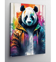 Kanvas Tablo Yağmurluk Giymiş Panda