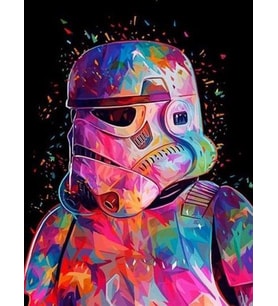 Starwars Klon Asker Sayılarla Boyama Seti 40x 50 cm (Tuvale Gerili)