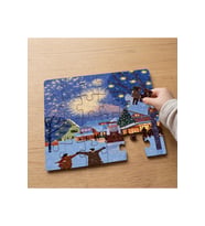 Noel Kasabası Tasarımlı 24 Parça Ahşap Çocuk Puzzle MPK0241