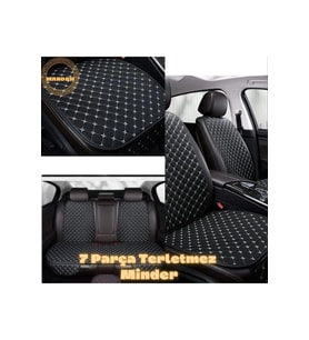 RENAULT CAPTUR HATCHBACK 2013 uyumlu 7 Parça Terletmez Kumaş Minder Takımı (Siyah - Gümüş)