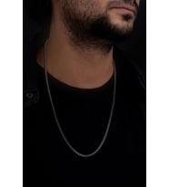 Erkek Çelik Kolye - 3 Mm Orta Kalınlıkta Küp Model Çelik Kolye