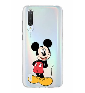 Xiaomi Mi 9 Lite Uyumlu Kapak Mickey Mouse Tasarımlı Şeffaf Silikon Kılıf