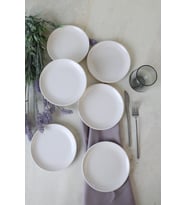 Keramika Beyaz Delta Pasta Tabağı 17 Cm 6 Adet 006