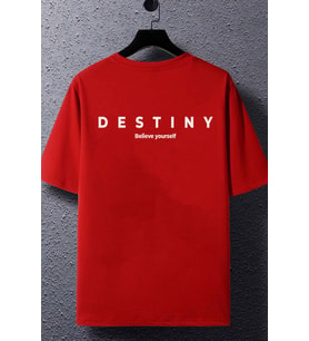 Unisex Destiny Baskılı T-shirt (Kırmızı)