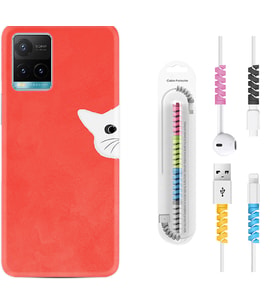 Vivo Y11S Y21S Y20 Y20S Y70 Kılıf Kablo Koruma Spiral Silikon Kedoş 1735