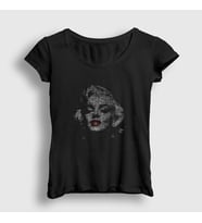 Presmono Kadın Siyah Face Marilyn Monroe T-Shirt 39029tt