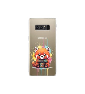 Samsung Galaxy Note 8 ile Uyumlu Splash Tilki Tasarımlı Şeffaf Silikon Kılıf