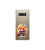 Samsung Galaxy Note 8 ile Uyumlu Splash Tilki Tasarımlı Şeffaf Silikon Kılıf
