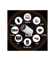 Taşınabilir 4K Sinema Projektörü, Bluetooth, Wi-Fi, Android ile Ev Sineması