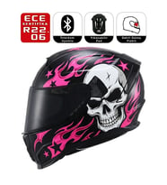 FF869 Skull Motosiklet Kaskı Güneş Vizörlü Full Face Motorcu Kask