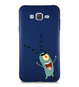 Samsung Galaxy J7 Core Soft Premier Kapak Plankton Tasarımlı Silikon Kılıf - Lacivert (Şeffaf)