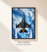 Solotürk F16 Uçak 3D Tablo 15×20 cm