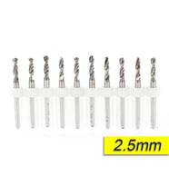 PCB Mikro Karbür CNC Matkap Ucu 10lu Set 2,50mm Tungsten 18 Shank