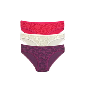 Mulvxbrf Brf02 3 Adet Önü Dantelli Transparan Kadın Slip Külot S85 (Mulvix)