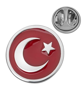 925 Ayar Gümüş Ay Yıldız Rozet